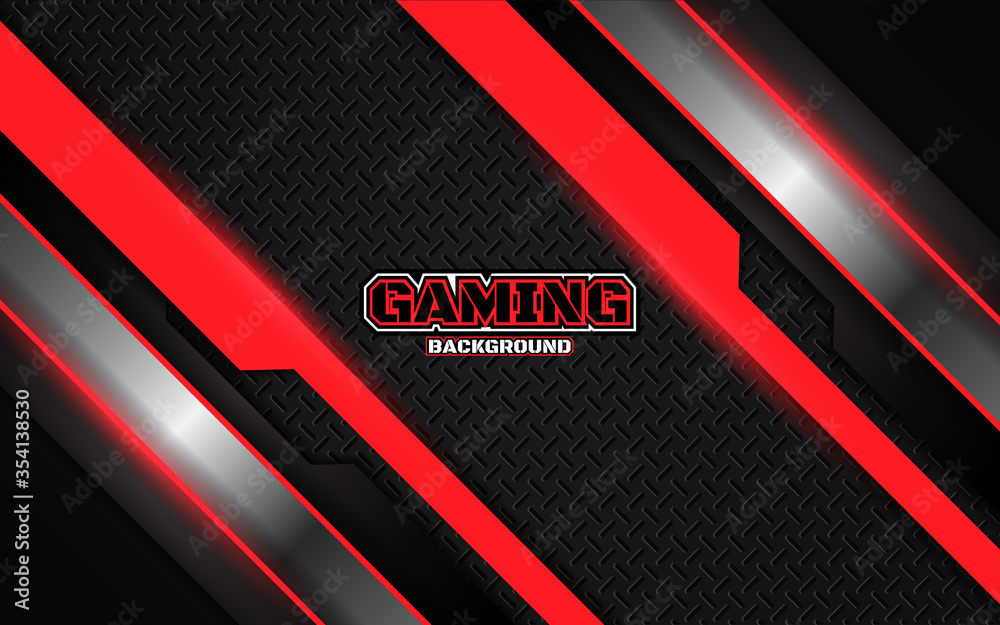 Red and Black Dark Gamer Sports  Banner - Templates by Canva