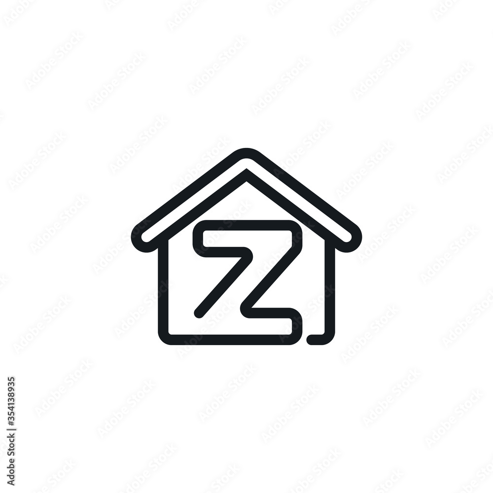 Letter Z In House Icon Vector Design Template Letter Z In House Icon Vector Design Template