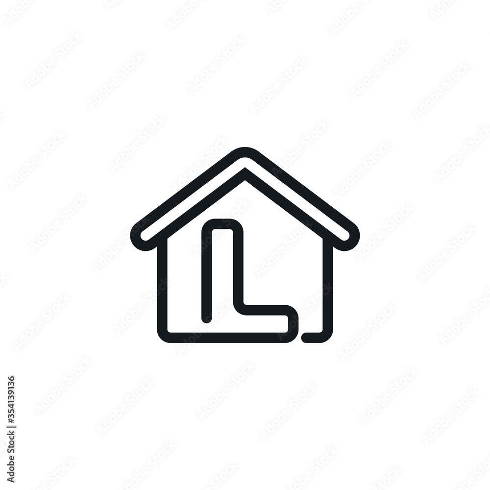 Letter L In House Icon Vector Design Template Letter L In House Icon Vector Design Template
