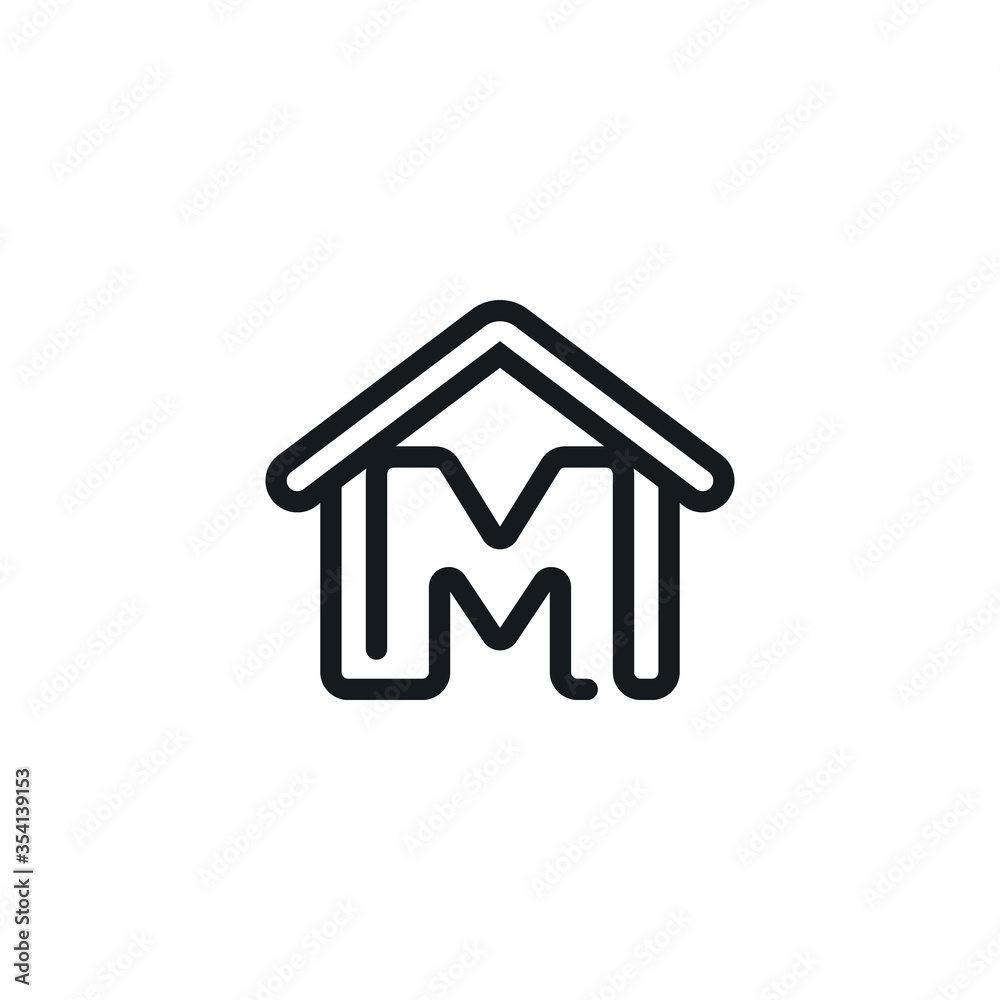 Letter M In House Icon Vector Design Template Letter M In House Icon Vector Design Template