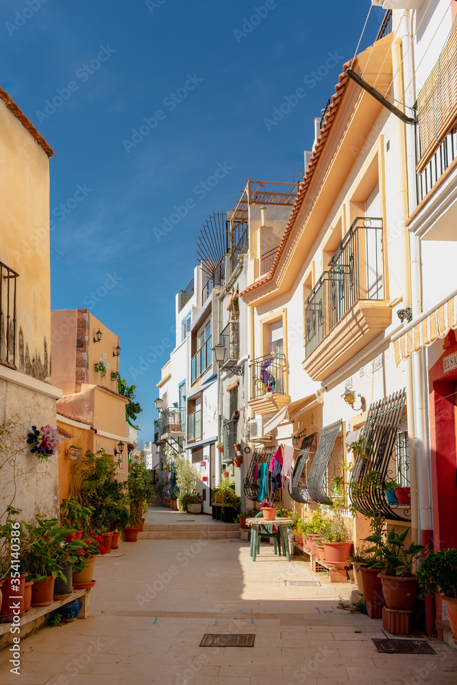 Street at the Barrio de Santa Cruz - Alicante, Spain