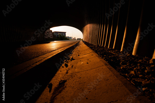 Sunset flowing through the tunnel.