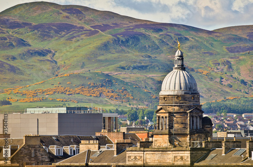 Old College and Pentland Hills, Edinburgh area, Scotland