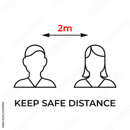 Social Distancing 2 meter. Coronavirus 2019-nCoV. Corona virus Concepts. Social distancing to prevent from virus spreading and flu prevention, coronavirus, social isolation and self quarantine concept