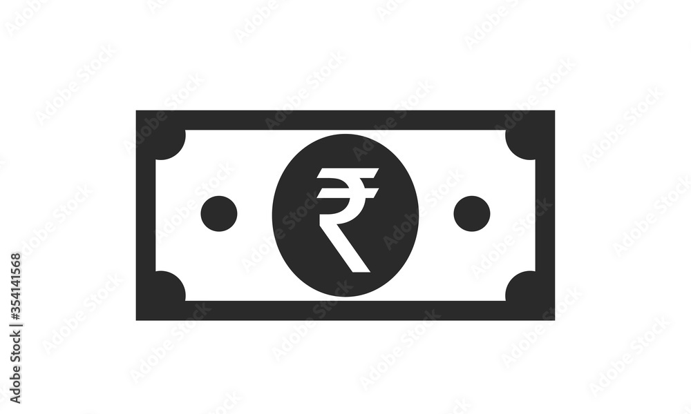 indian rupee banknote icon. vector money symbol. financial design element indian rupee banknote icon. vector money symbol. financial design element