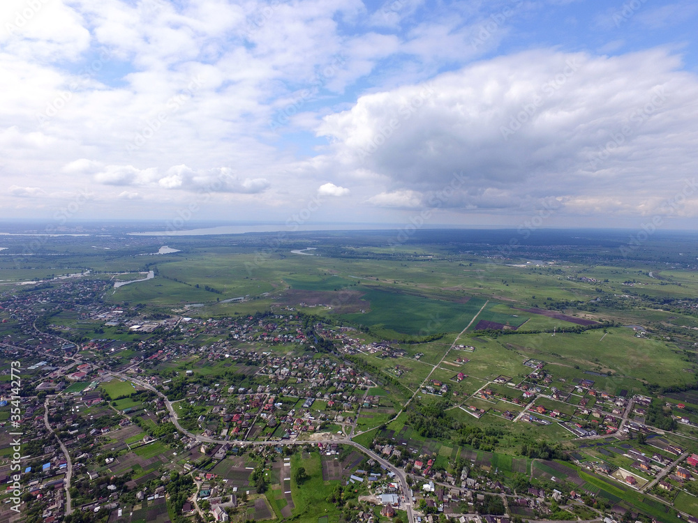 Aerial view of the saburb landscape (drone image). Kiev Region Aerial view of the saburb landscape (drone image). Kiev Region
