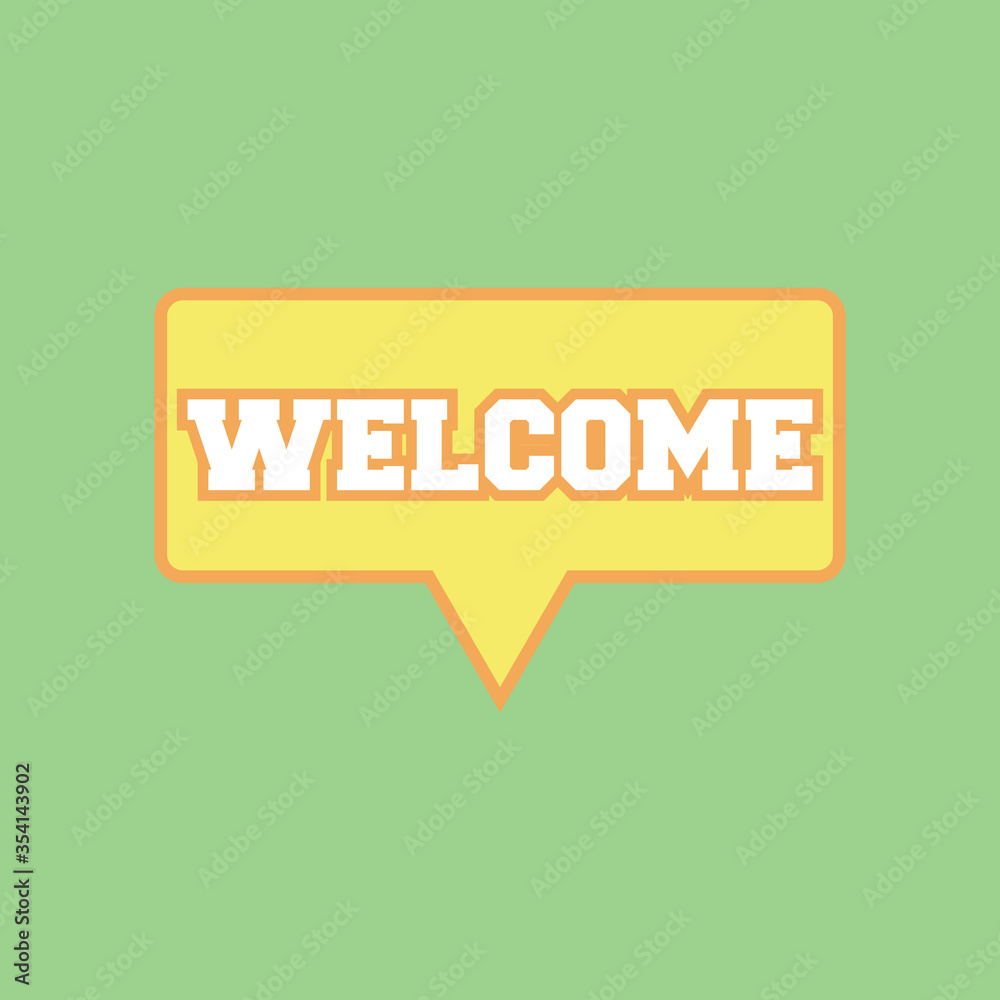Welcome. Lettering for banner, poster and sticker concept with text Welcomei.Calligraphic simple logo. Vector Illustration Welcome. Lettering for banner, poster and sticker concept with text Welcomei.Calligraphic simple logo. Vector Illustration