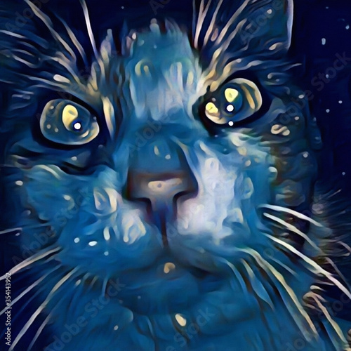 Fototapeta Naklejka Na Ścianę i Meble -  Cat Eyes. Modern digital painting