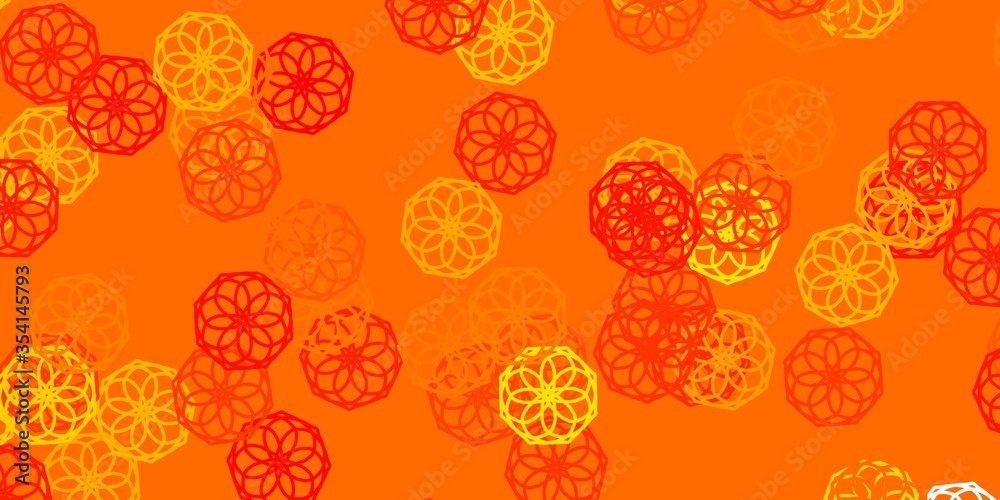 Light Orange vector natural layout with flowers. Light Orange vector natural layout with flowers.