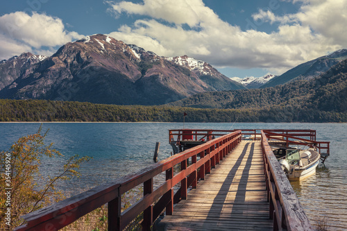 Chucao port on Menendez lake, Larches National Park , Argentina