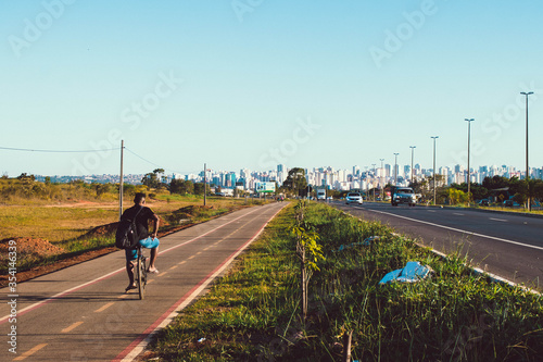 A beautiful view of the city of   guas Claras in Bras  lia  Brazil.