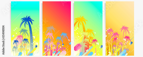 Abstract set summer background universal art web header template. Collage made with scribbles canyon strokes black. Vector