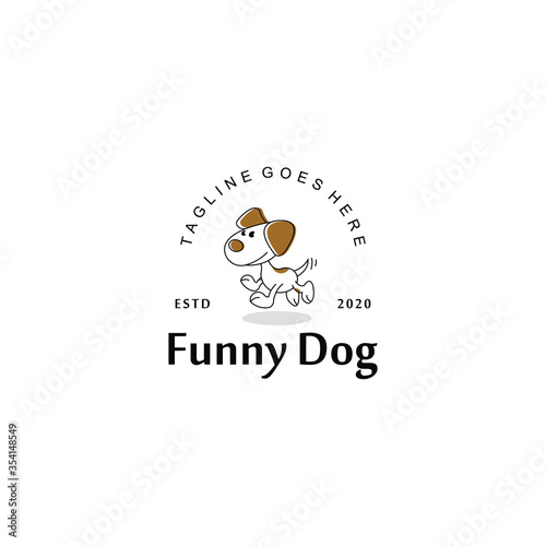 funny dog logo icon vector illustration