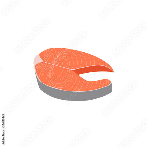 vector image of a piece of salmon with bones