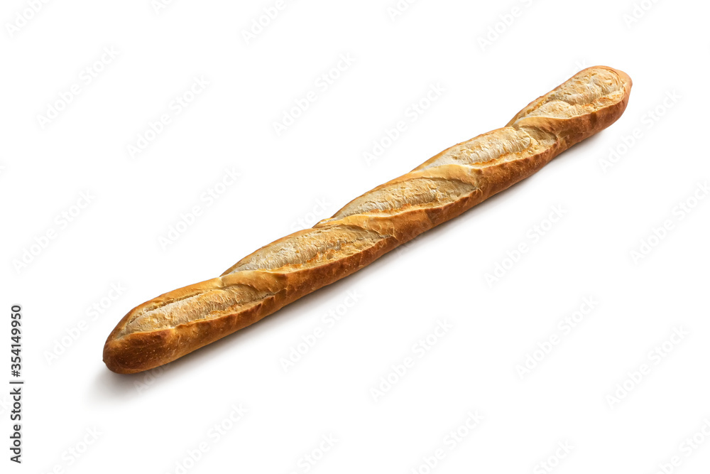 Long French baguette with oblique incisions and golden crispy crust Long French baguette with oblique incisions and golden crispy crust