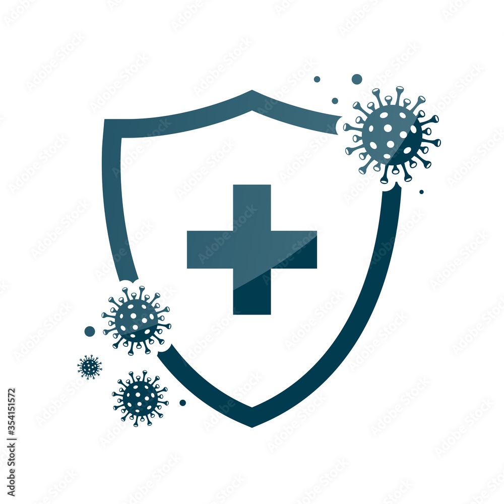 Φωτογραφία Сorona virus concept with protective antivirus shield to coronavirus, COVID-19, 2019-nCoV infection