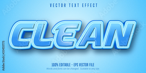 Clean text, blue editable text effect
