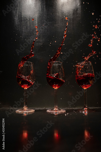 wine splash in slowe motion