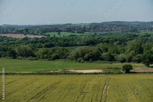 Rapeseed field view from the Sandal Castle hill, Wakefield, United Kingdom.  © Dawid