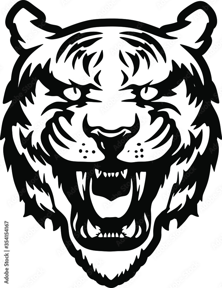 tiger angry head tattoo