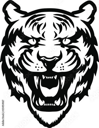 Wallpaper Mural tiger angry head tattoo Torontodigital.ca