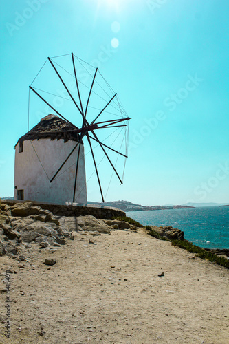 Isolated Windmill in Mykonos