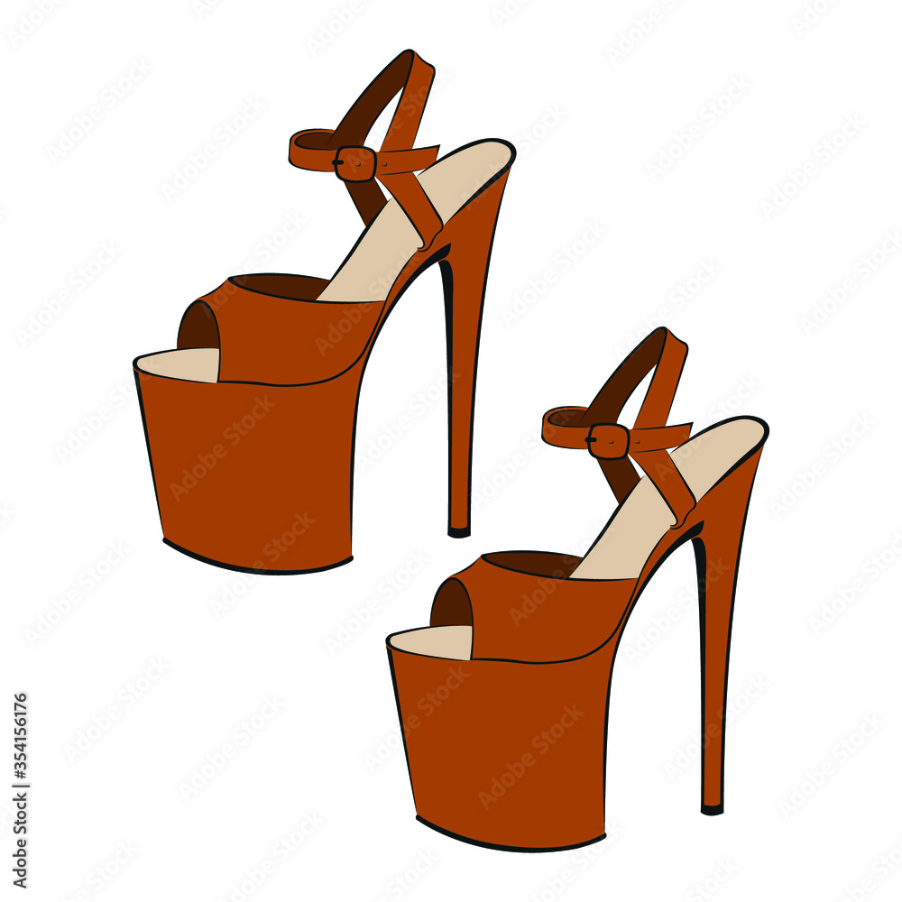 Amazon.com | denova's Women's Patent Very High Heel Big Size Platform Pole  Dance Ankle Strap Stiletto Sandal (5,black) | Heeled Sandals