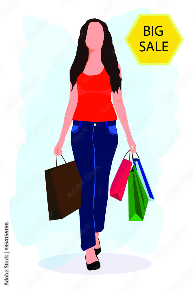 women using with carry bag for shopping illustration.lady using carry bag.big sale for female illustration. women using with carry bag for shopping illustration.lady using carry bag.big sale for female illustration.