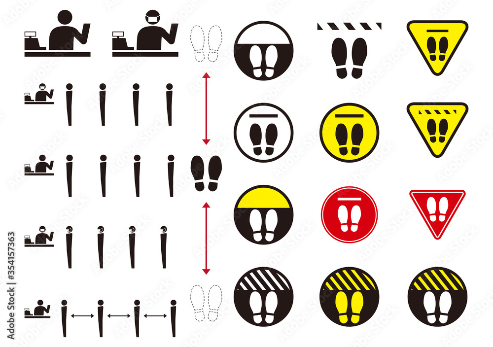 靴跡 止まれ 靴底 ストップ 足跡 ソーシャルディスタンス 距離 感染防止 社会的距離 間隔 制限 コロナ ソーシャルディスタンシング 3密 感染拡大防止 シンプル アイコン マーク サイン デコレーション ピクトグラム シルエット 記号 ルール 基準 インフルエンザ 対策 案内