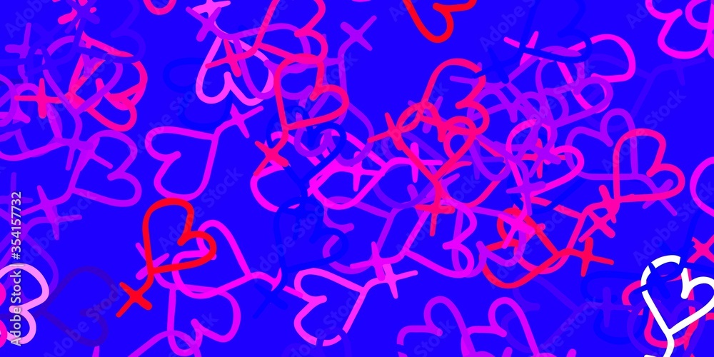 Obraz premium Light Purple, Pink vector texture with women's rights symbols.