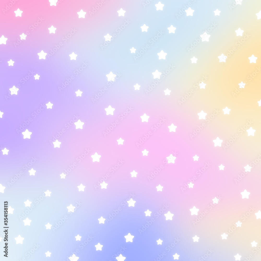 Pastel Rainbow Stars Kawaii background illustration