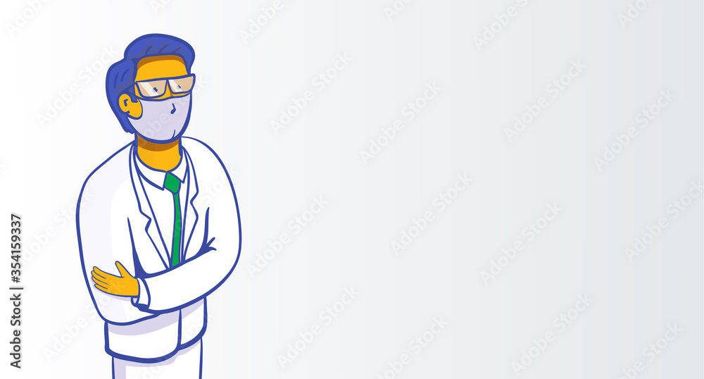 Doctor man cartoon character. Medical insurance template Doctor man cartoon character. Medical insurance template