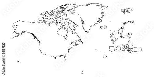North Atlantic Treaty Organization, NATO, member countries silhouette map