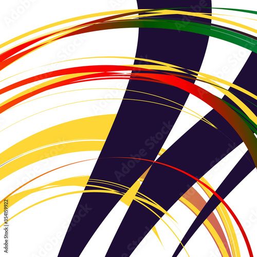 Abstract three-dimensional geometric background. twisted lines in motion. the drawing of the graphics parts