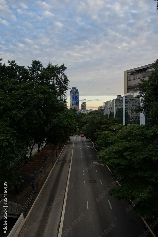 Sao Paulo/Brazil: streetview, avenue, topview