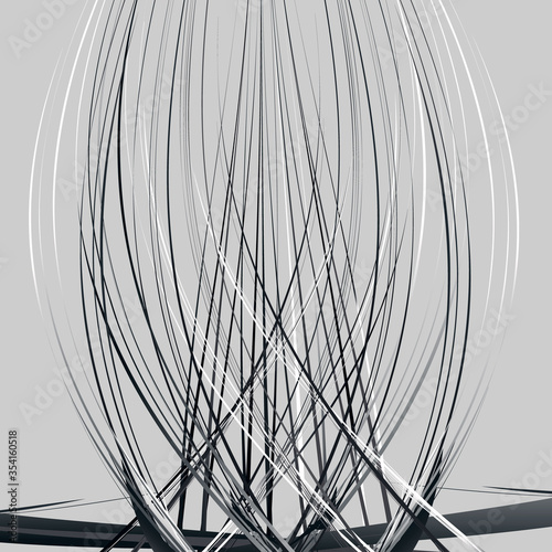 abstract design, graphic pattern on a gray metal background, silver metal stripes
