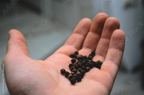 In the hands of the poor black pepper granule. The disadvantage of the state.