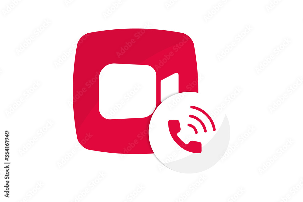 Video call button. Online Video Chat icon. Icon video conference, online meeting and video call. Vector illustration
