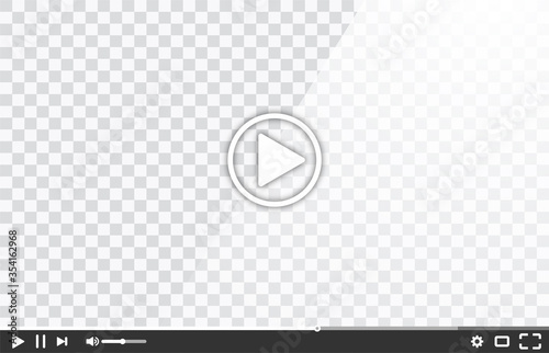New video player window template for web or mobile apps isolated on transparent background. Flat style watching video online minimalistic page design. Vector illustration