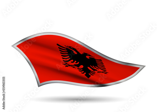 Waving Flag of Albania