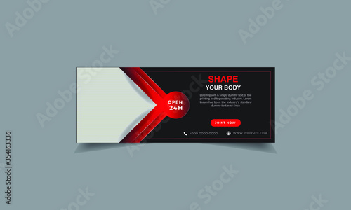 Web banner design ,web template ,Horizontal banner ,gym fitness body ,abstract design .
