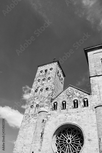 black and white cathedral architecture 