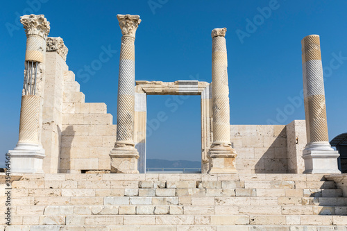 Ruins of the ancient city of Laodikeia in Pamukkale, Denizli, Turkey