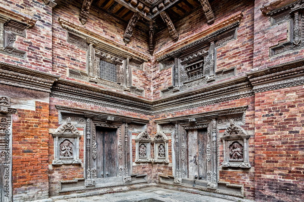 Beautiful details in the courtyard of Sundari Chowk, in the Patan Royal Palace Complex in Patan Durbar Square - Lalitpur, Nepal Beautiful details in the courtyard of Sundari Chowk, in the Patan Royal Palace Complex in Patan Durbar Square - Lalitpur, Nepal