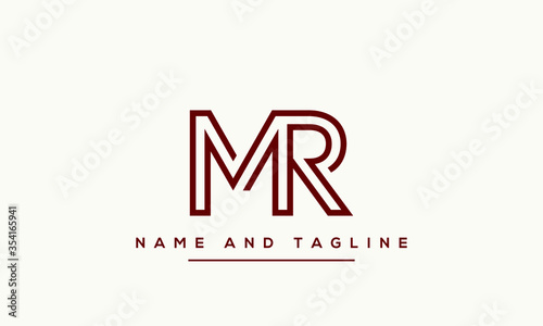 Alphabet letters monogram icon logo RM or MR