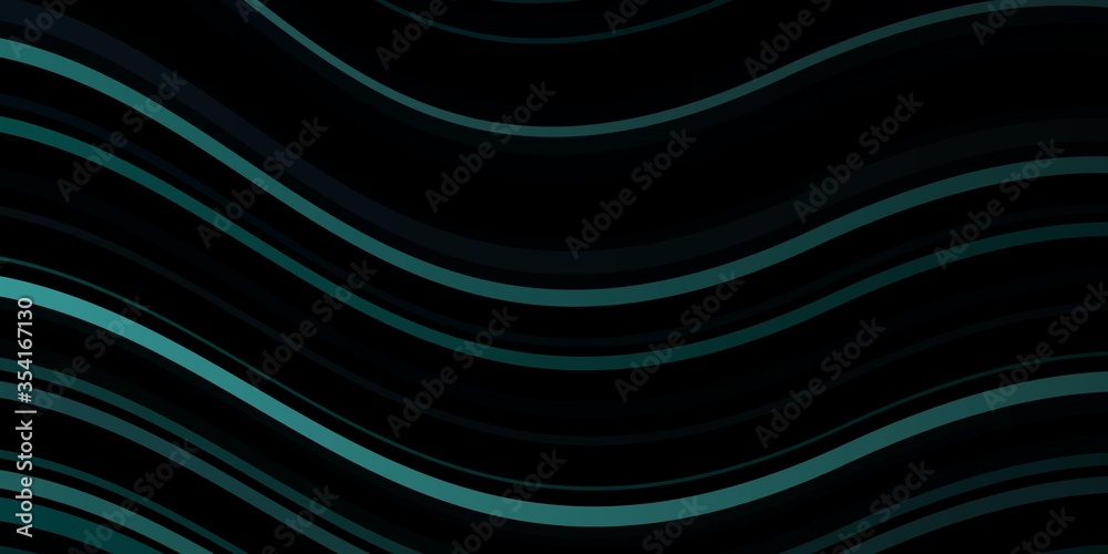 Fototapeta premium Dark BLUE vector pattern with curved lines. Gradient illustration in simple style with bows. Best design for your posters, banners.