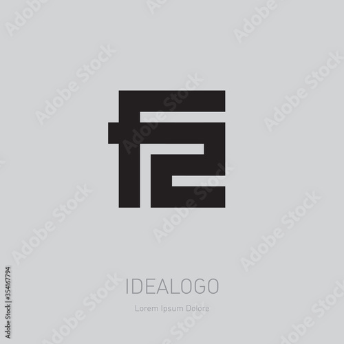 F2 - Vector design element or icon. F and 2 - logo. Monogram or logotype.