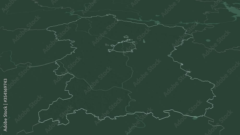 Moskva, region with its capital, zoomed and extruded on the administrative map of Russia in the conformal Stereographic projection. Animation 3D Moskva, region with its capital, zoomed and extruded on the administrative map of Russia in the conformal Stereographic projection. Animation 3D