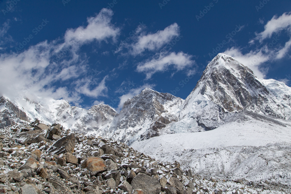 Obraz premium View on the mountain Pumori in Everest region - Himalayas, Nepal