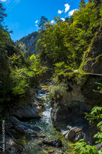 Hiking Trail Beneath Wild Mountain River In Ötschergräben in Austria